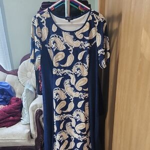 Sami & Jo Elegant Navy and White Plus Dress